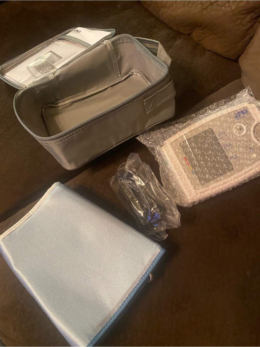 Portable Phone Accessories Travel Kit - Gray and Light Blue